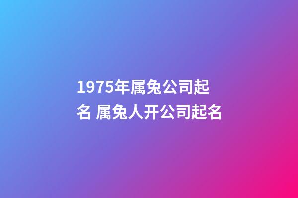 1975年属兔公司起名 属兔人开公司起名-第1张-公司起名-玄机派